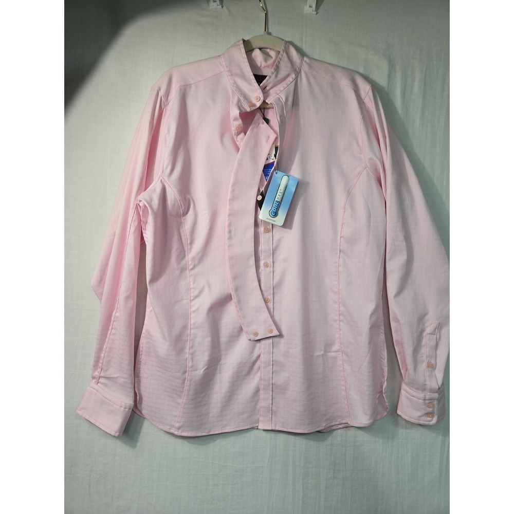 NWT Ariat Pro Series LS Pink Shirt Women's Button Up Size 42 Removable Collar